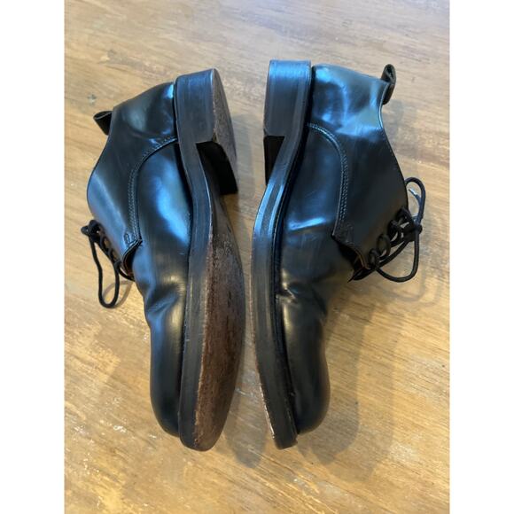 Ami Men’s black leather lace up dress shoes size 43